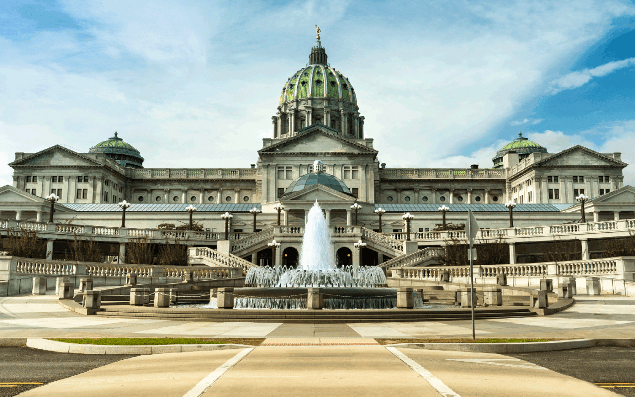 capitol building with fountain