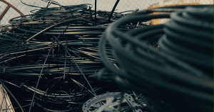 A pile of fiber optic cables