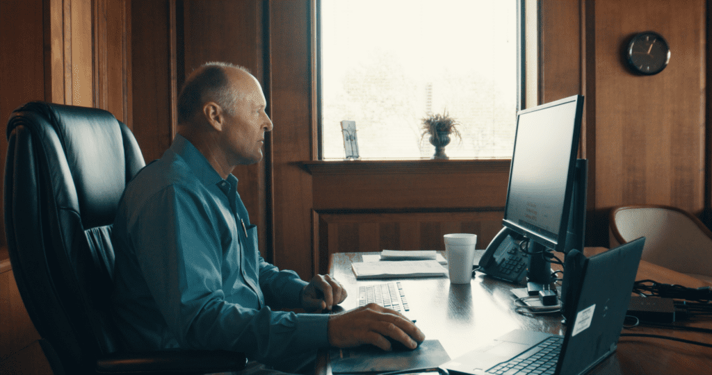 Mark at desk