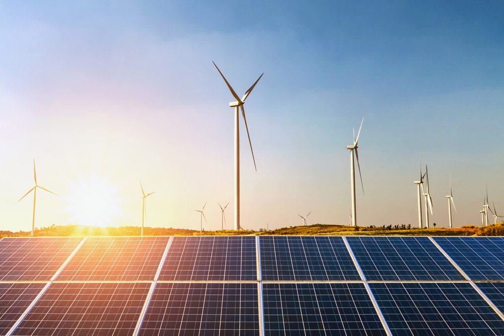 Solar Panels With Wind Turbines