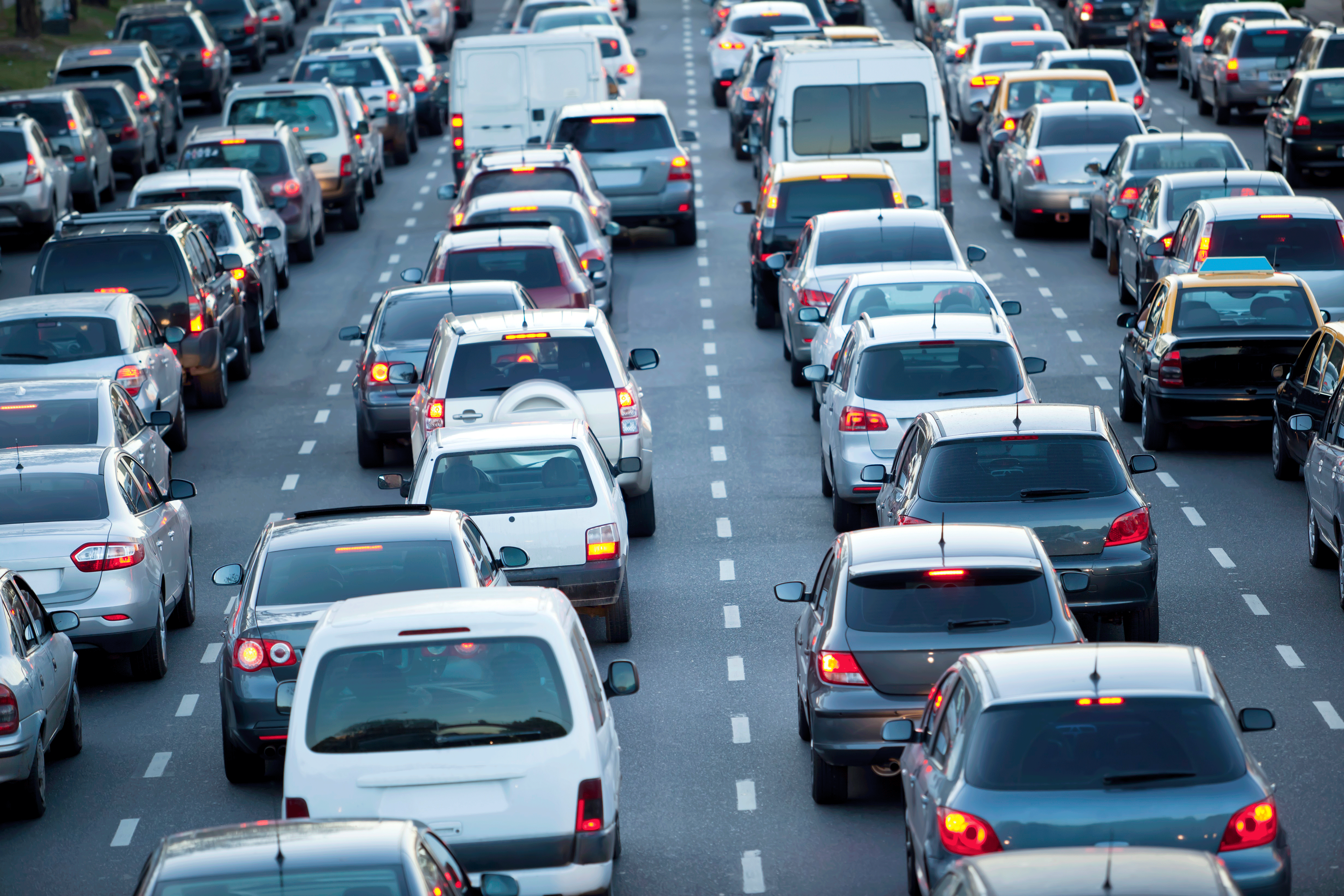 Cars in a traffic jam