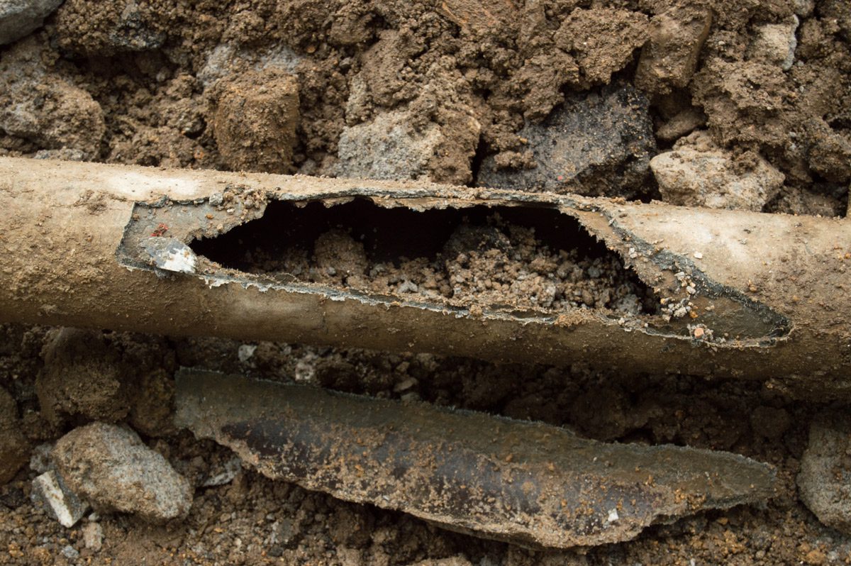 damaged water pipe