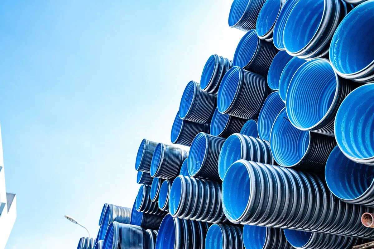 Thick plastic pipe